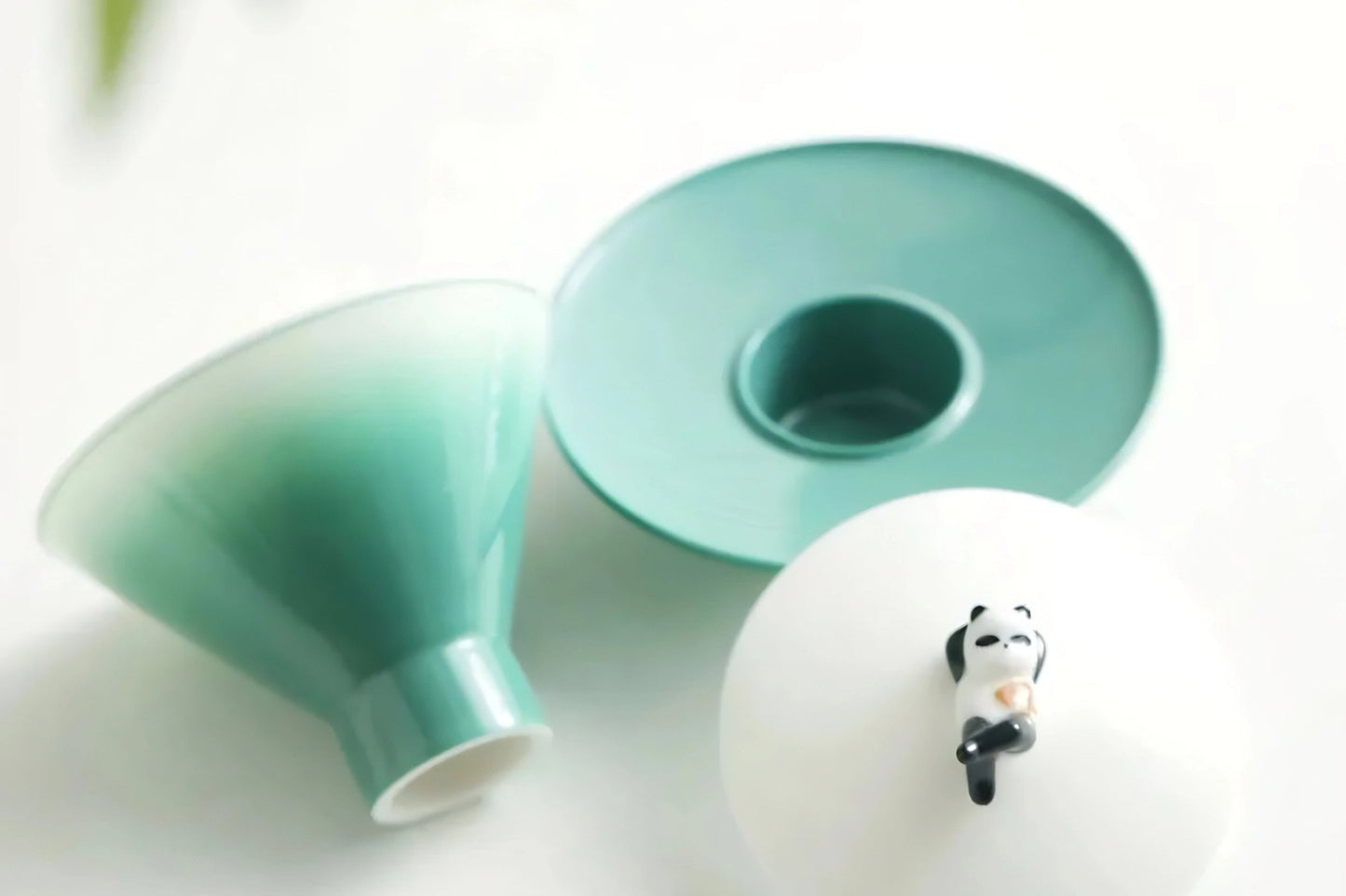 Ombre Panda Tea Cup Set: Ceramic Coffee Mug, Panda Lover Gift