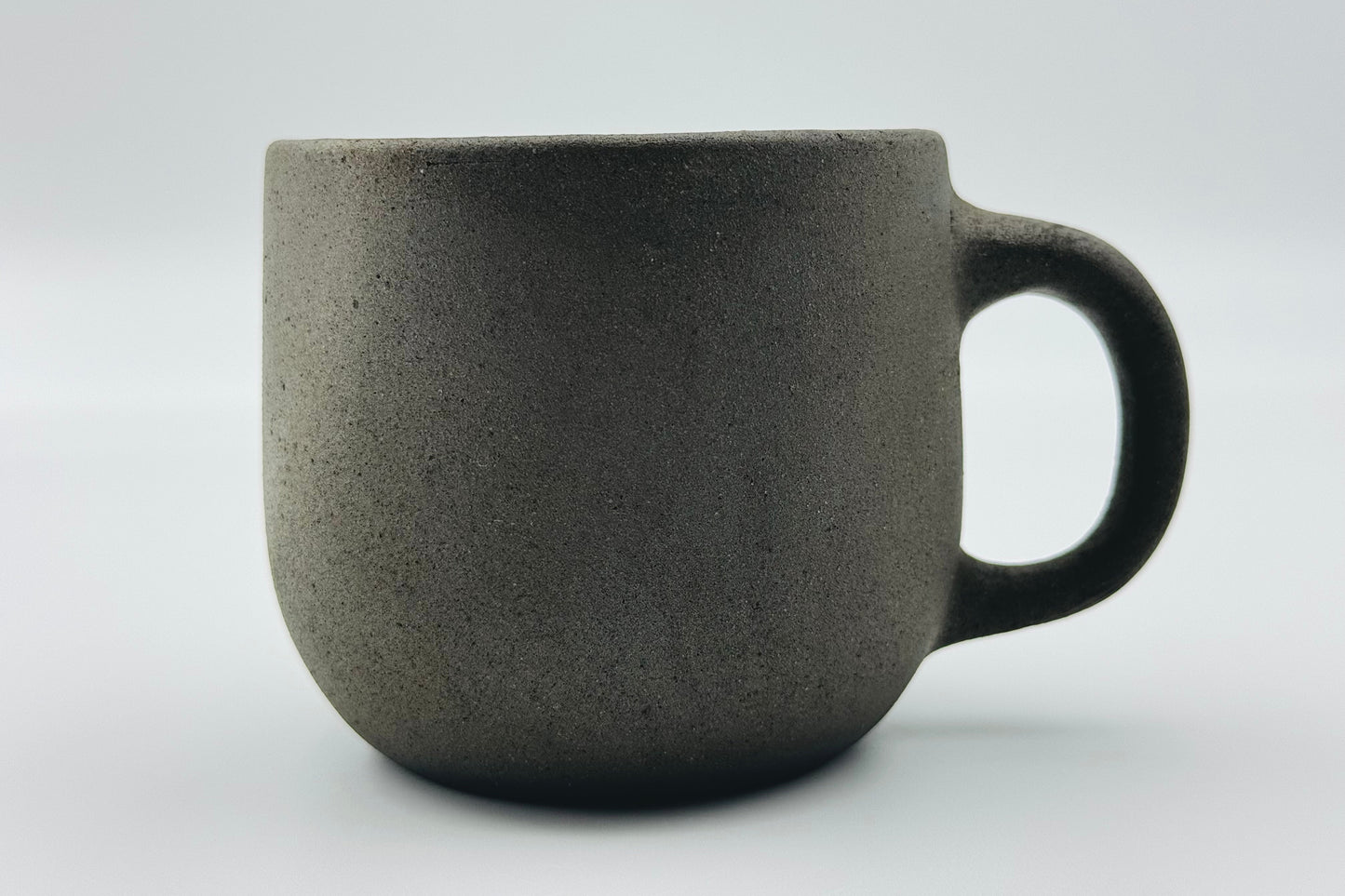 Handcrafted Black Sand Mug: Nature themed Minimalist Unglazed Coffee Mug