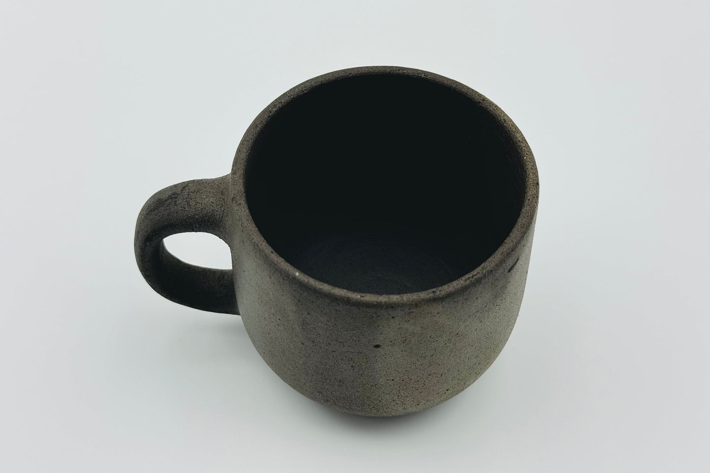 Handcrafted Black Sand Mug: Nature themed Minimalist Unglazed Coffee Mug