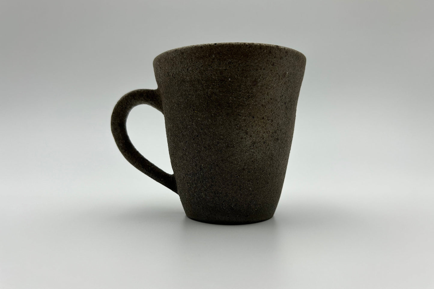 Handcrafted Black Sand Mug: Nature themed Minimalist Unglazed Coffee Mug
