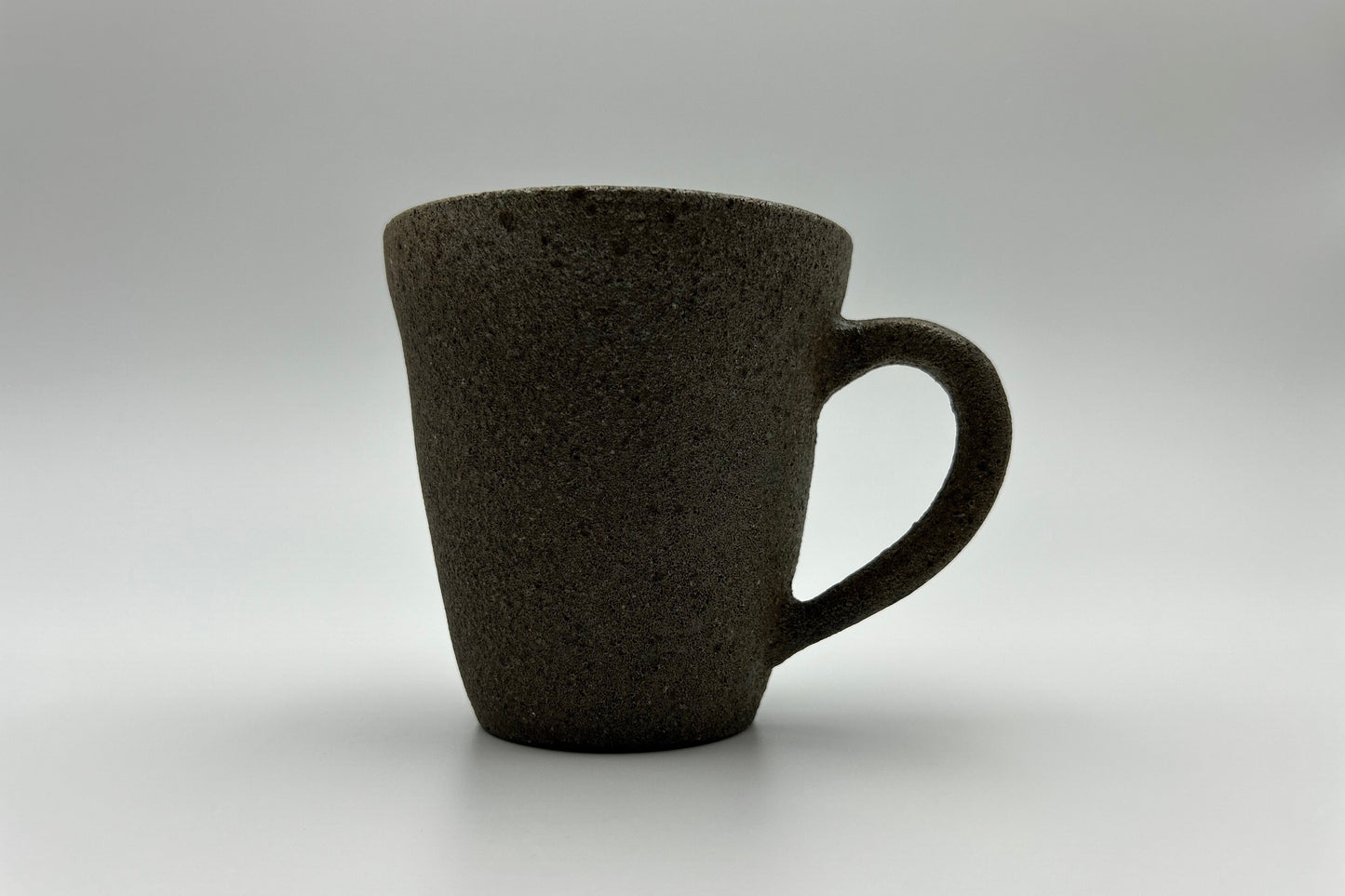 Handcrafted Black Sand Mug: Nature themed Minimalist Unglazed Coffee Mug