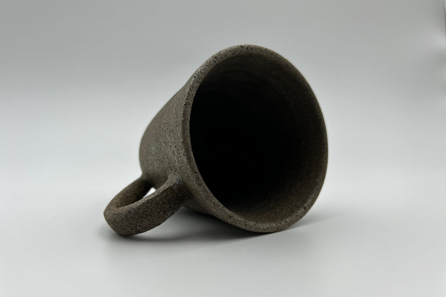 Handcrafted Black Sand Mug: Nature themed Minimalist Unglazed Coffee Mug