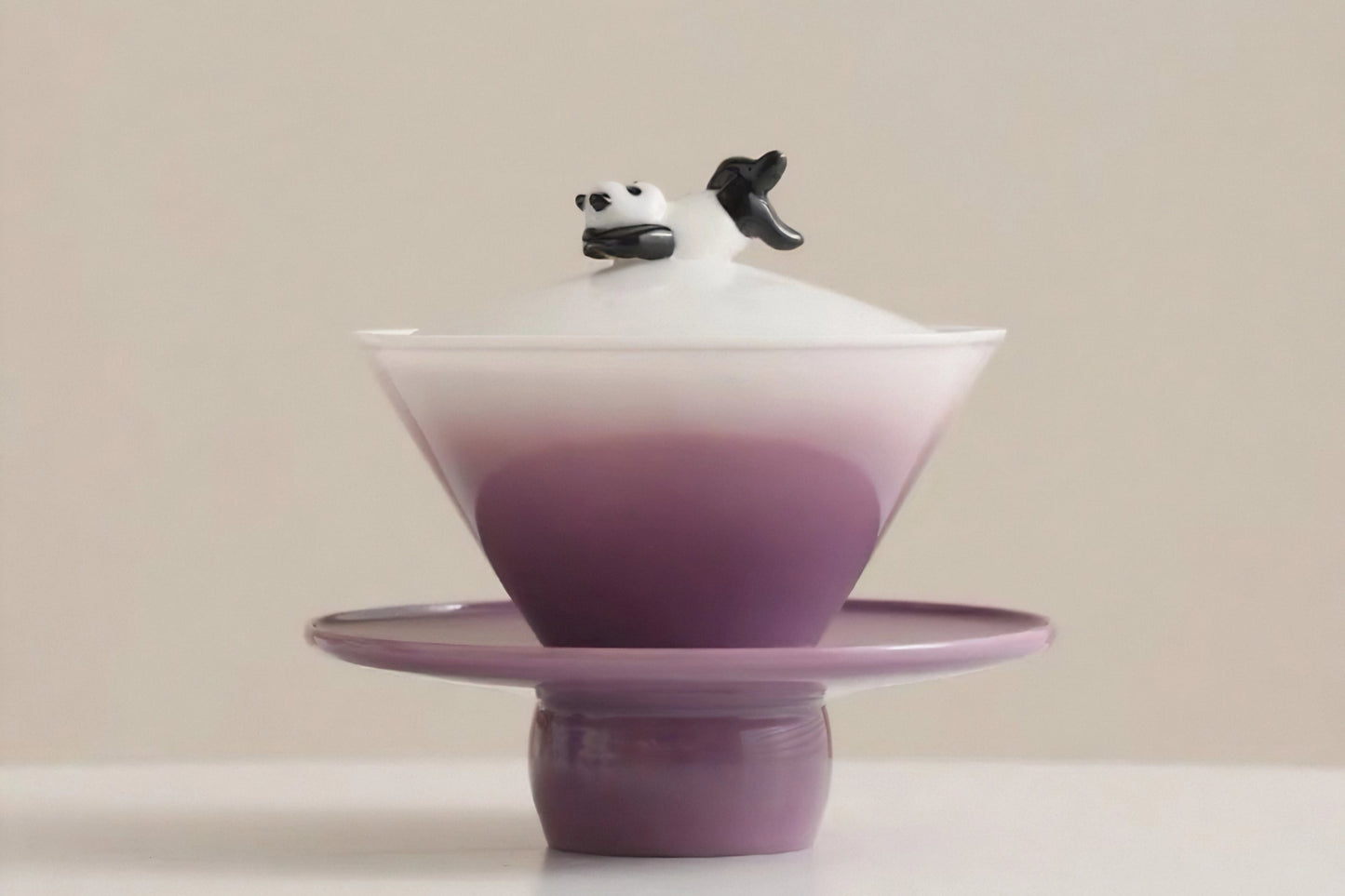 Ombre Panda Tea Cup Set: Ceramic Coffee Mug, Panda Lover Gift