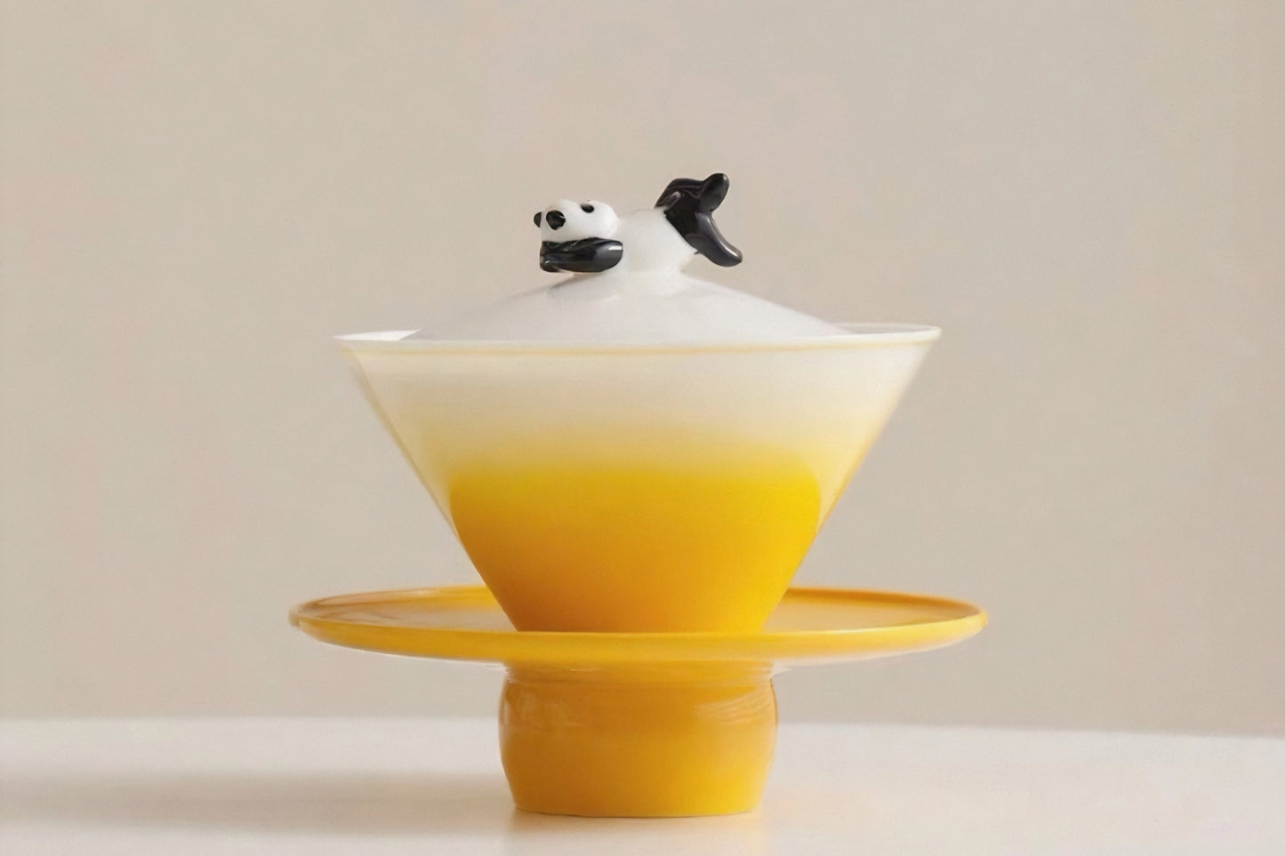 Ombre Panda Tea Cup Set: Ceramic Coffee Mug, Panda Lover Gift