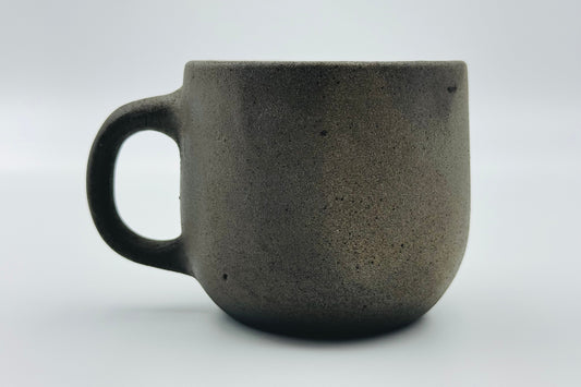 Handcrafted Black Sand Mug: Nature themed Minimalist Unglazed Coffee Mug