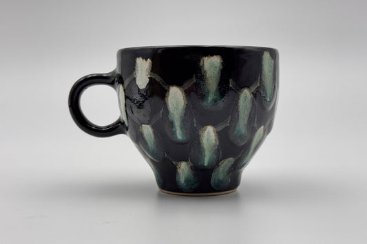 Handmade Iridescent Ceramic Mug: Peacock Inspired Tea & Coffee Cup
