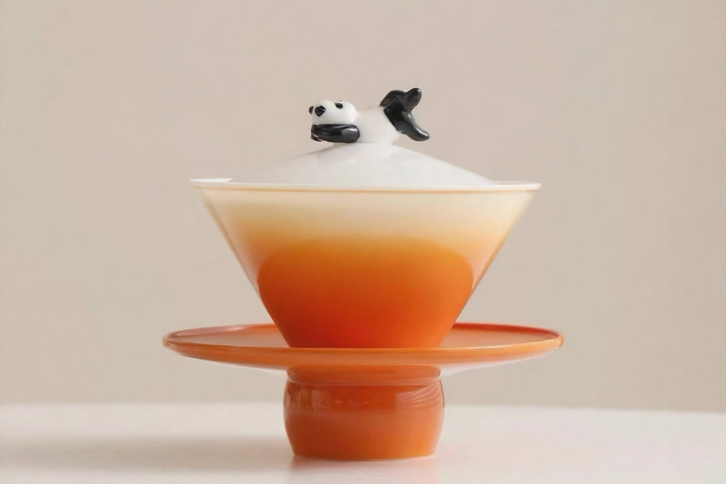Ombre Panda Tea Cup Set: Ceramic Coffee Mug, Panda Lover Gift