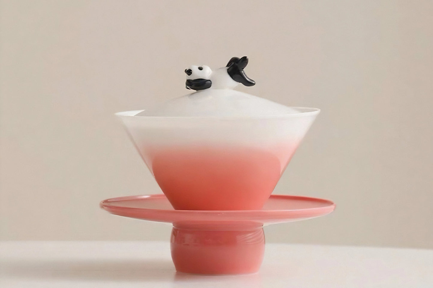 Ombre Panda Tea Cup Set: Ceramic Coffee Mug, Panda Lover Gift